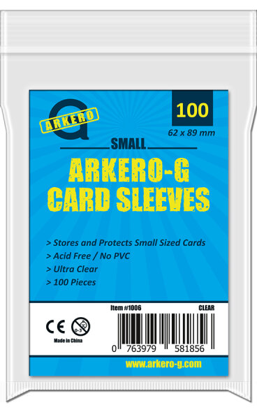 100 Arkero-G Small Soft Sleeves (durchsichtige Kartenhüllen) mini